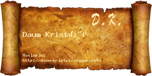 Daum Kristóf névjegykártya